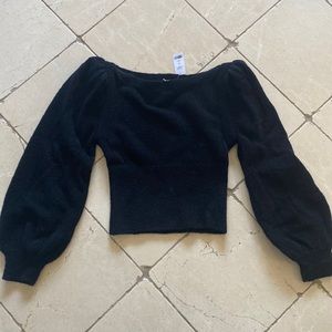 New, size S, black, baby alpaca and wool sweater